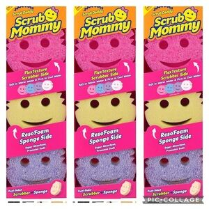 Scrub Mommy Dual-Sided Sponges - Pink, Yellow, Purple